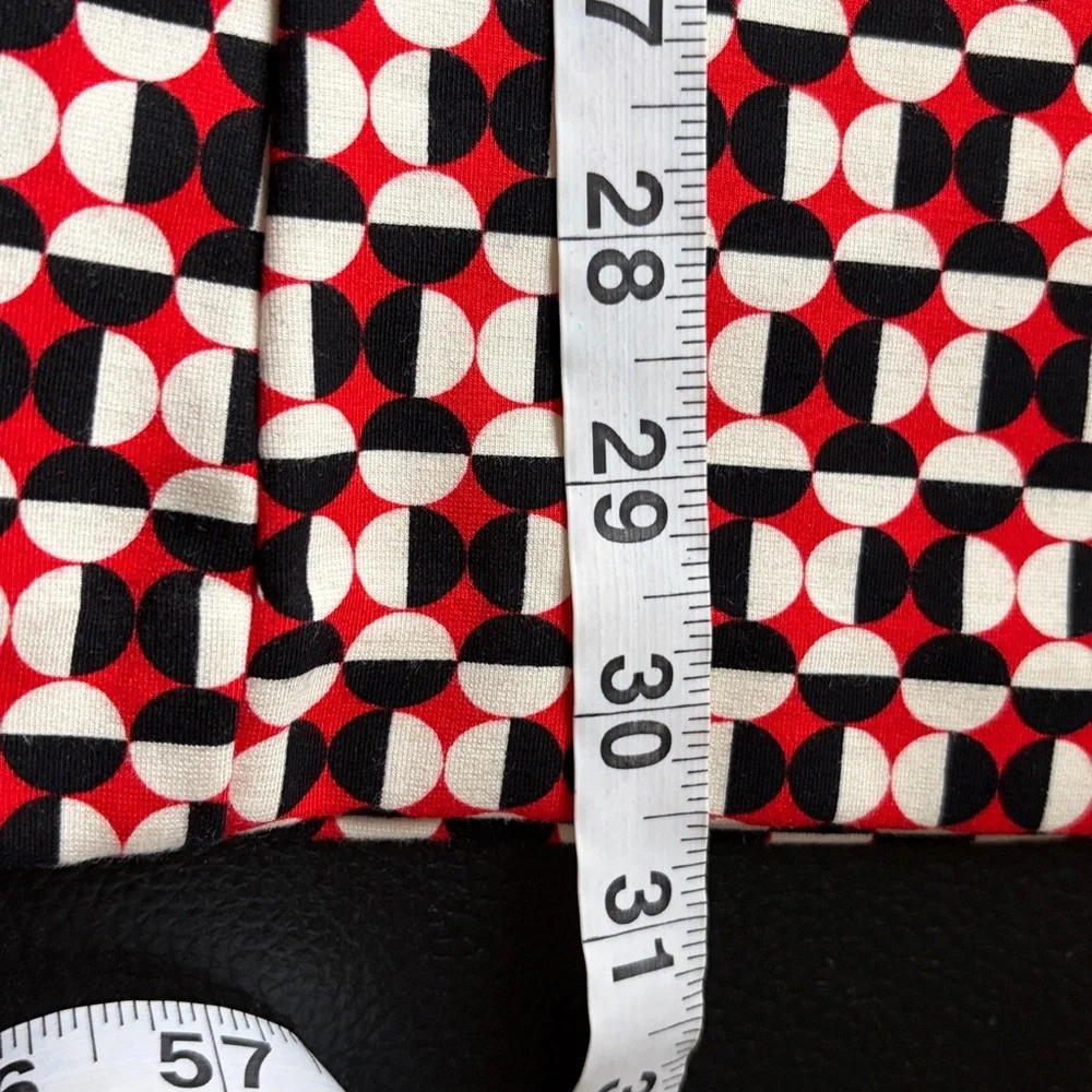 Anthropologie Maeve The Margot Kick Flare Pants Red Geometric Pull On Sz XS - Picture 15 of 15
